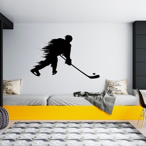 Ice Hockey Wall Decal  Hockey Player Wall Decal  Hockey Stick  Sports Hockey Quote Wall Decal SG200