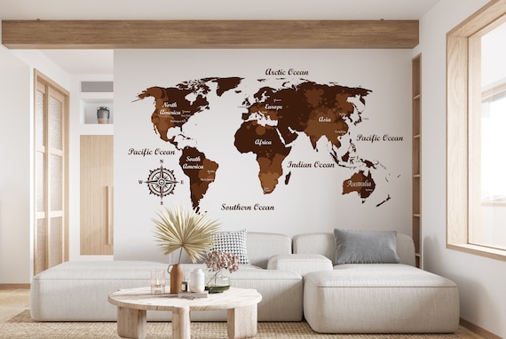 Wall stickers cheap world map