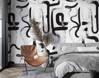 Abstract Color Brush Stroke Fabric Pattern Wallpaper Minimal design abstract pattern Traditional or Removable Fabric Wallpaper 1008EZ