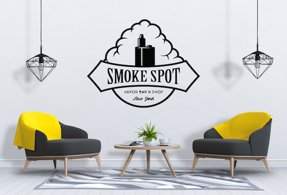 Smoke Spot Sign Wall Decal | Vape Shop Logo Vinyl Graphic | Storefront  Decor | SG1368