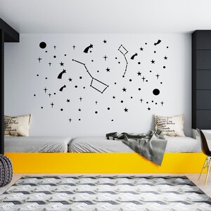Outer Space Wall Decal Moon Stars Wall Decal Constellation Wall Sticker ...