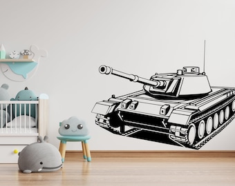 Tank Military wall Decals Tank Wall Decal Military Wall Decal Soldier Wall Art Vinyl Tank Wall Sticker-Boy Room 1849EZ