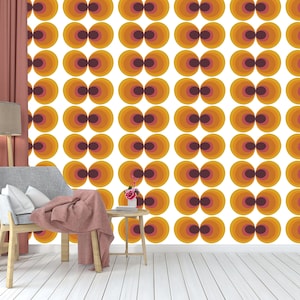 60s 70s Retro Wallpaper Floral Wallpaper Vintage Wallpaper Seamless Wall Decor Vintage Fabric Removable Self Adhesive Wallpaper 636EZ image 4