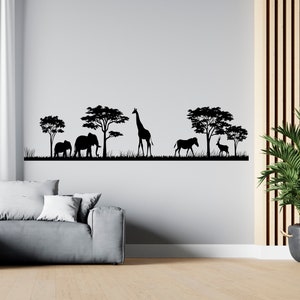 African Savanna Wall Decal Safari Animals Wall Decor Africa Wall Art SG 1199