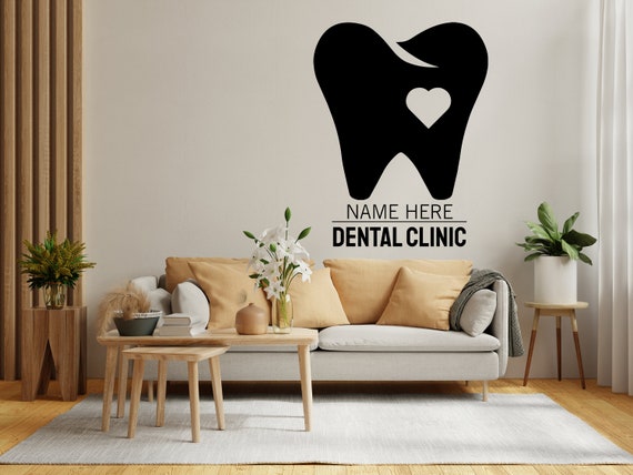 Vinilo adhesivo de pared de clínica dental dental infantil para cuidado de  los dientes, decoración grande (g5904), color negro