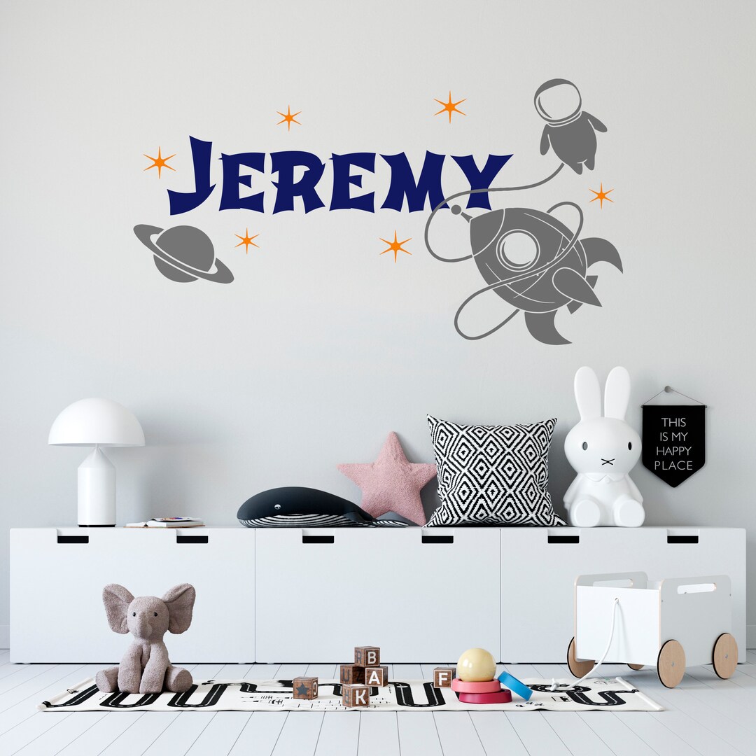 Personalized Name Wall Decal Space Wall Decal Custom Name Wall Decal ...