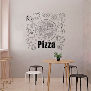 Pizza Wall Decal Vinyl Sticker for Pizzeria Decorations for Italian Restaurant SG1703