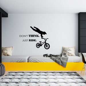 BMX Bike Wall Decal Bicycle Wall Sticker  Bike Wall Decor For Boys Room SG 1010