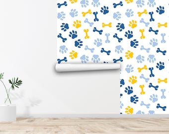 Pets Paw Wallpaper Dog Wallpaper Cat Wallpaper Grooming Salon Wall Decor Vintage Printed Removable Self Adhesive Wallpaper 747EZ