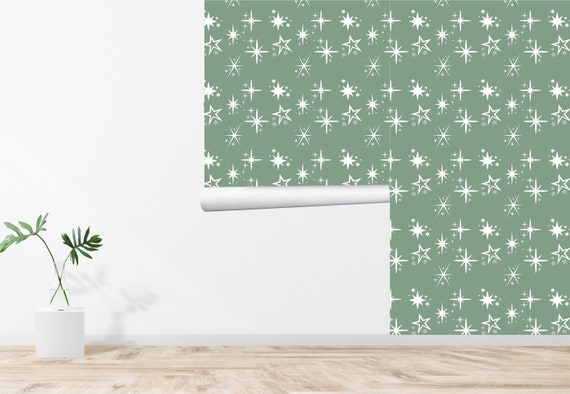 Stars Wallpaper Nursery Room Wallpaper Costealltion Fabric | Etsy