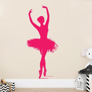 Ballerina Wandtattoo, Tanz Wandtattoo, Ballerina Wanddeko, Ballerina Wandkunst Kinderzimmer Wandtattoo Geschenke für Mädchen Schlafzimmer Kunst 1261EZ