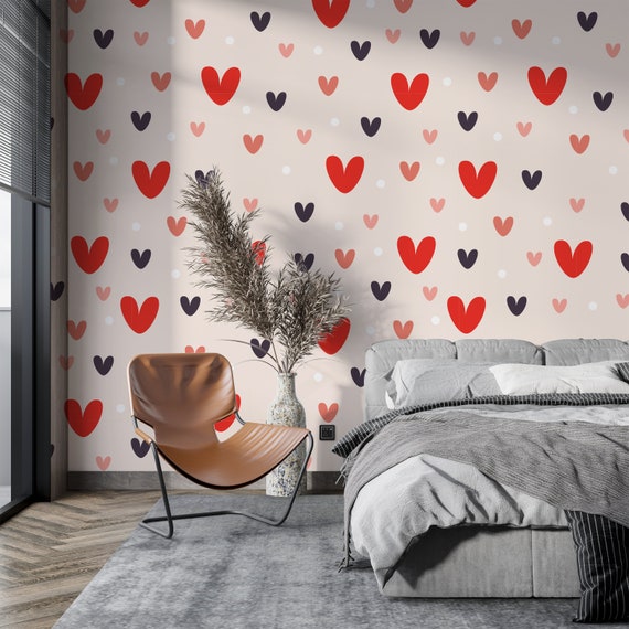 Pegatinas De Pared Con Forma De Corazón, Calcomanías Decorativas Románticas  Para Pareja, Decoración De Pared Romm, Papel Tapiz Sólido Para Dormitorio,  Decoración De Sala De Bodas De 84,01 €