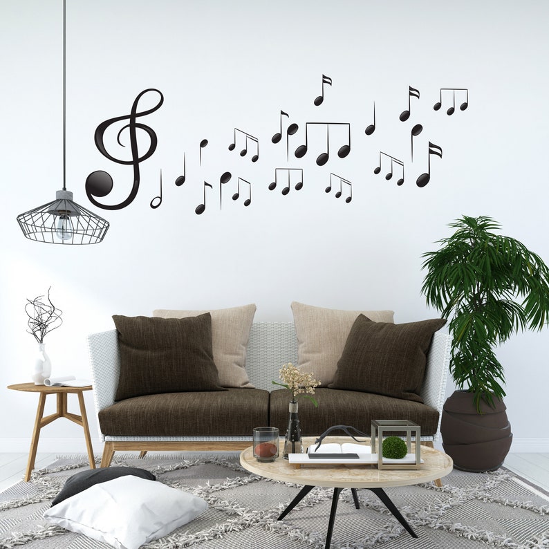 Music Wall Decor Notes Vinyl Music Wall Art Music Wall Decal Music ...