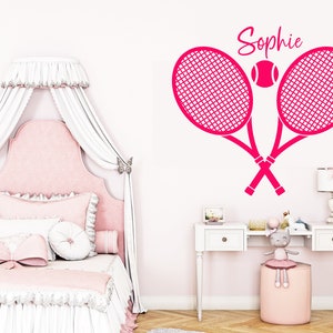 Personalized Name Tennis Girl Wall Decal Tennis Room Decor Tennis Wall Decor Personalized gifts Tennis Wall Sticker Sport wall decal 1524EZ