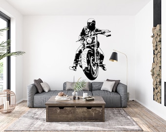 Motocross Wall Decal Dirt Bike Rider Wall Sticker Motorcycle Wall Decor 999EZ