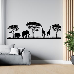 African Savanna Wall Decal Safari Animals Wall Decor Africa Wall Art SG 1200