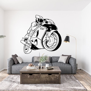 Motorcycle Racing Motorcycle Wall Decal Dirt Bike Rider Wall Sticker Motorcycle Wall Decor 1000EZ