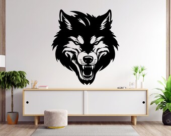 Colorful Starry Wolf Wall Sticker - Removable Peel & Stick Galaxy Mural, 41.7x15.3 Inch, For Bedroom, Living Room - View #4