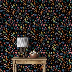 Nursery Floral Wallpaper Peel and Stick Kids Soft Garden Flowers Wall Mural 1152EZ