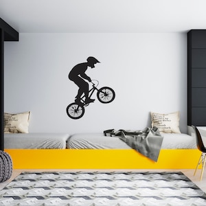 BMX Bike Wall Decal Bicycle Wall Sticker  Bike Wall Decor For Boys Room SG 1004