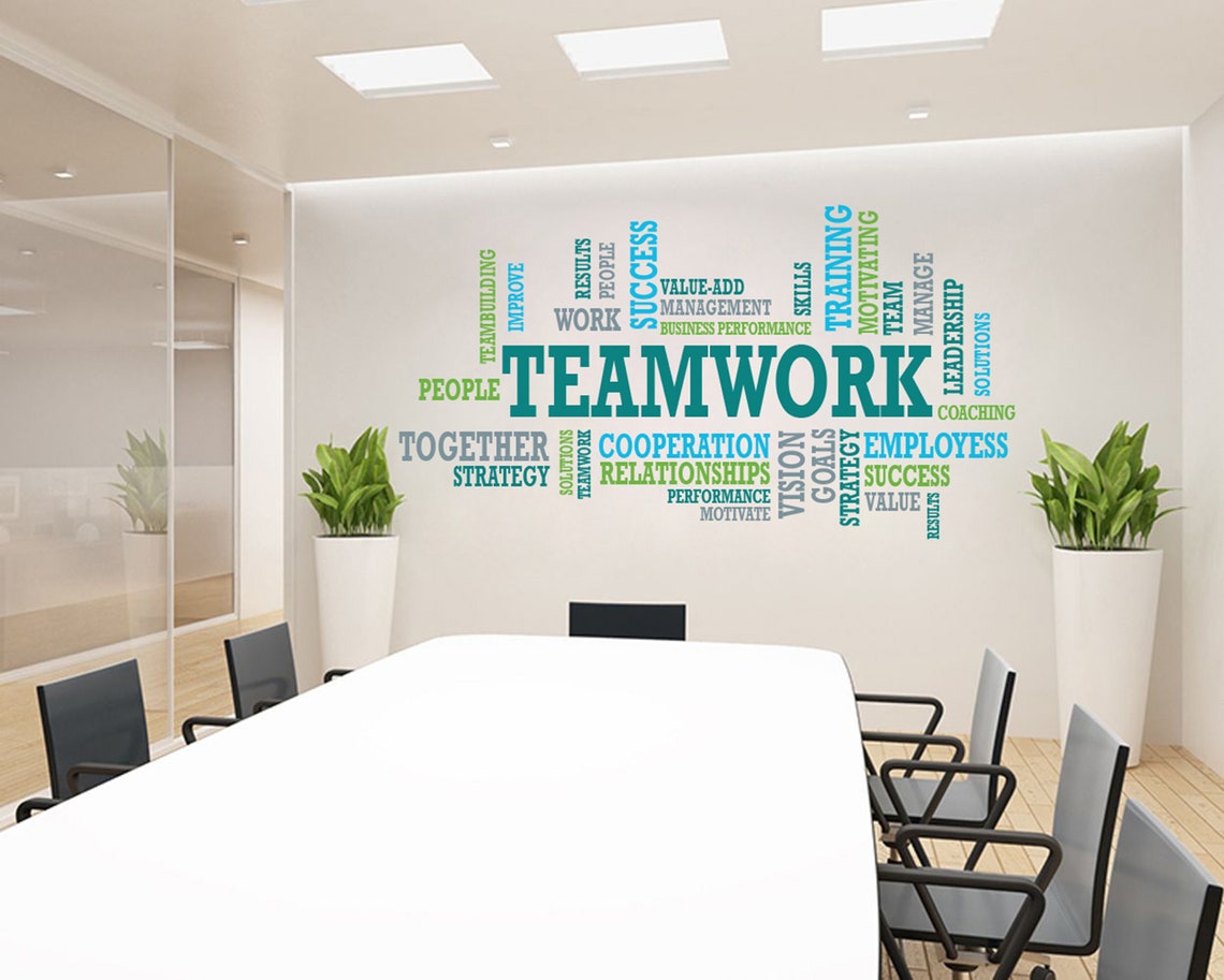 Teamwork Wall Decal Office Wall Decal Office Wall Decor Etsy