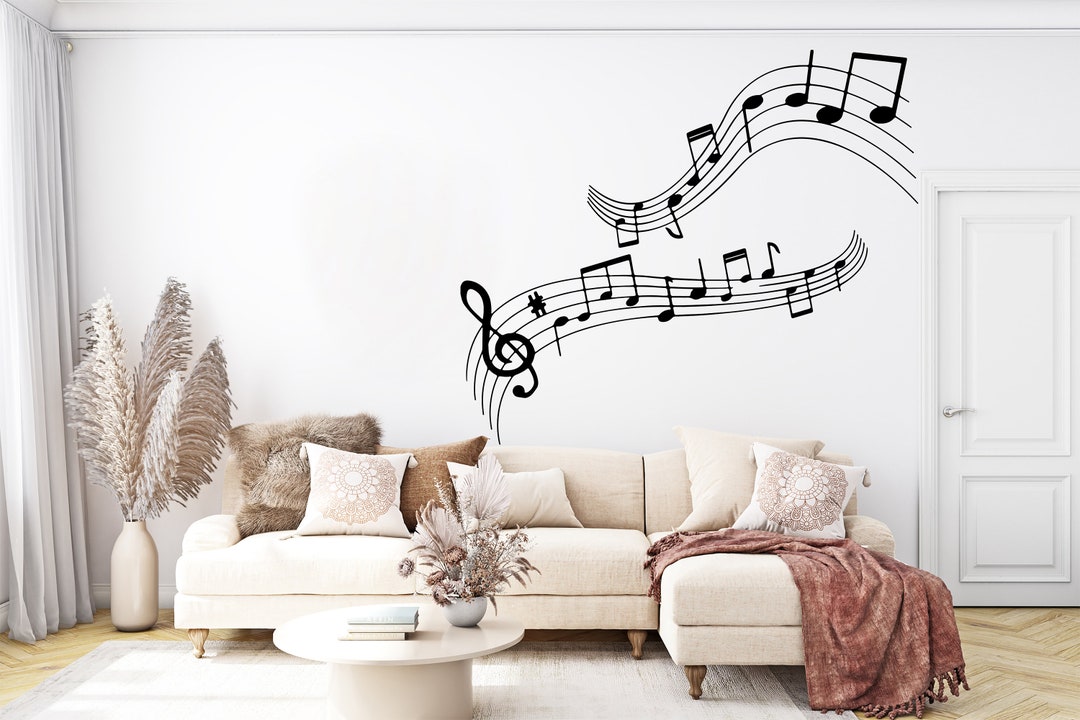 Music Wall Decor Notes Vinyl Music Wall Art Music Wall Decal Music ...