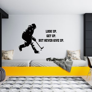 Ice Hockey Wall Decal  Hockey Player Wall Decal  Hockey Stick  Sports Hockey Quote Wall Decal SG205
