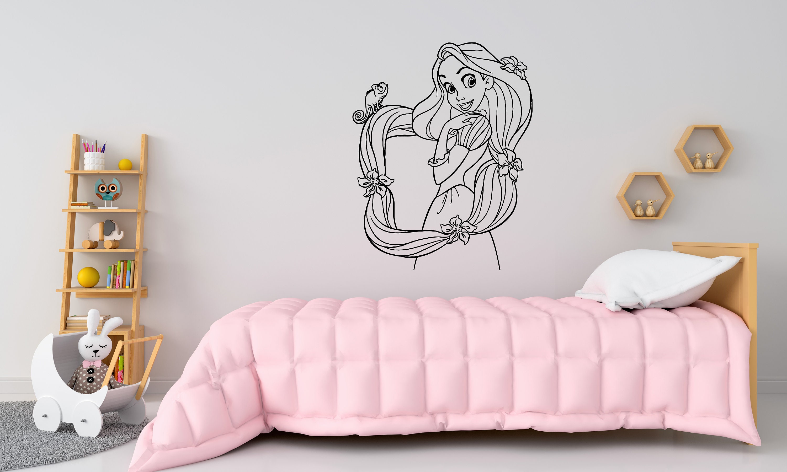 Princess Rapunzel Wall Decal Rapunzel Wall Decor Cartoon Wall Etsy UK