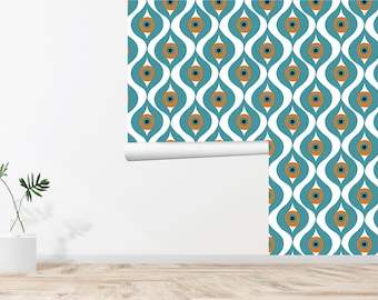 60s 70s Retro Wallpaper Papel pintado floral Papel tapiz vintage Decoración de pared sin costura Vintage Impreso Extraíble Papel tapiz autoadhesivo 623EZ