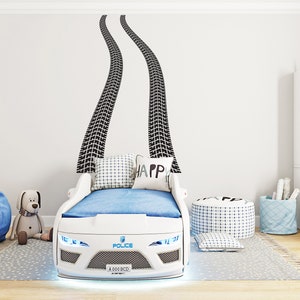 Tire Track Wall decal Car Wall Decor Tire Track Wall Decal Tire Marks Boys Room Wall Sticker 1036EZ