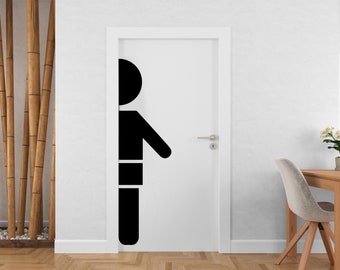 Bathroom Boy Sign Decal, Bathroom Door Decal, Bathroom Door Sign, Bathroom Wall Decal, Vinyl Bathroom Door Sticker, Bathroom Signs 1891EZ