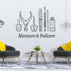 Nail Salon Wall Decal Manicure Pedicure Window Sticker Nail Bar Nail Polish Decal Beauty Salon Spa Wall Decor SG677