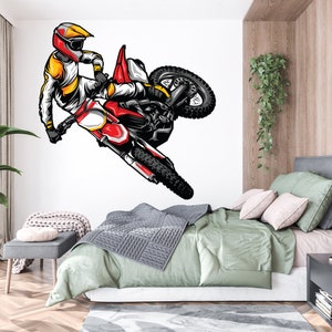 Motocross Wall Decal Dirt Bike Rider Wall Sticker Motorcycle Wall Decor Wall Stickers Nursery Bedroom Decor 642EZ