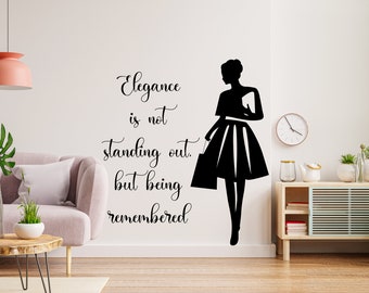 Boutique Couture Elegance Woman Strong Caring Wall Decals Peace Beauty Salon Love Strength Women American stickers 1844EZ