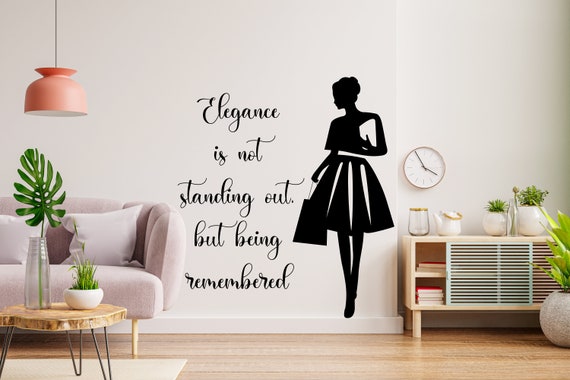 Boutique Couture elegance femme forte attention stickers muraux paix Salon de beaute amour force femmes autocollants americains 1844EZ Etsy France