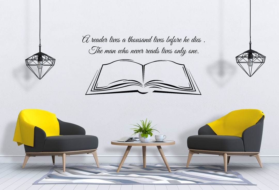 Books Wall Decal Reading Wall Decal Library Wall Decal Book Quote Wall