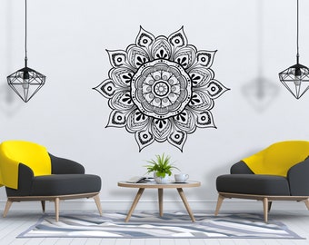 Mandala Wall Decal  Mandala Flower Wall Decal  Mandala Wall Decor  Yoga Studio Wall Decor   SG605