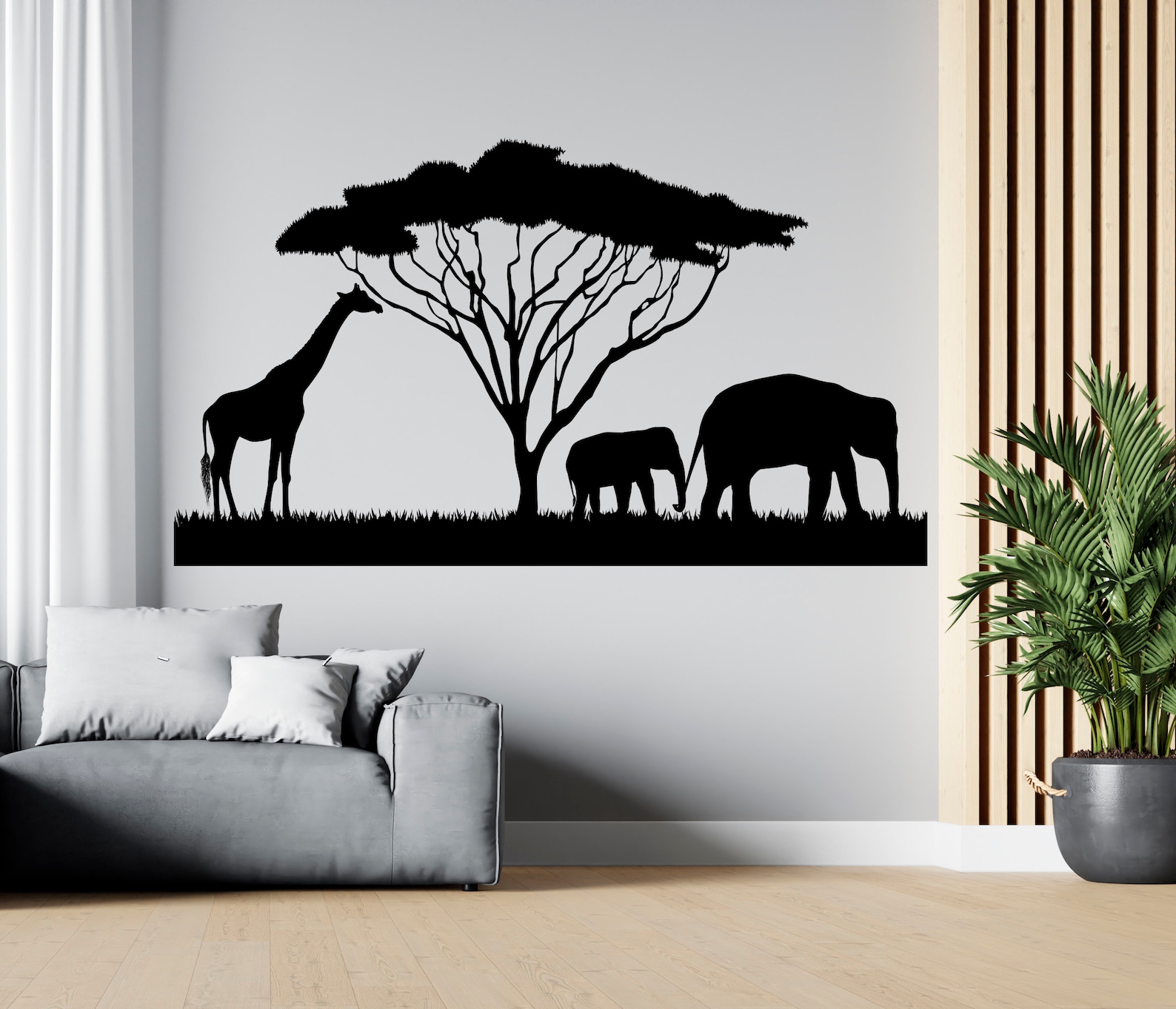African Savanna Wall Decal Safari Animals Wall Decor Africa Etsy