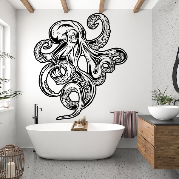 Octopus Wall Decor, Octopus Wall Decals, Tentacles Wall Art, Stickers Bedroom Octopus Wall Vinyl Tentacles Nursery Wall Decals Art 650EZ