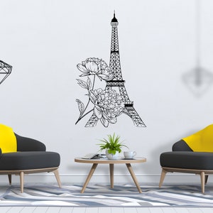 Seine River Paris Iron Tower Scenery Wall Sticker Living Room Bedroom  Office Decoration Landscape Mural Art Diy Pvc Home Decal