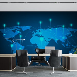 Global Networking Circuit Board Wall Decal, Technology Vinyl Wall Art Decals, Computer Circuit Decor, Software Science Wall Sticker 1494EZ