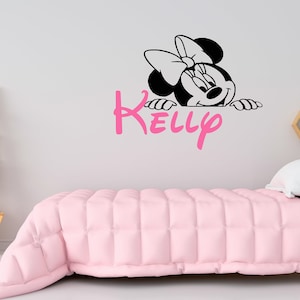 Personalized Name Wall Decal  Minnie Mouse Wall Decal  Custom Name Wall Decal  Decal for Nursery SG498