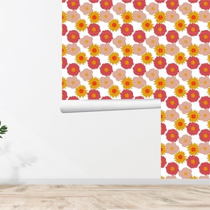 60s 70s Retro Wallpaper Floral Wallpaper Vintage Wallpaper Seamless Wall Decor Vintage Printed Removable Self Adhesive Wallpaper 624EZ