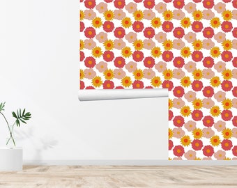 60s 70s Retro Wallpaper Papel pintado floral Papel tapiz vintage Decoración de pared sin costura Vintage Impreso Extraíble Papel tapiz autoadhesivo 624EZ