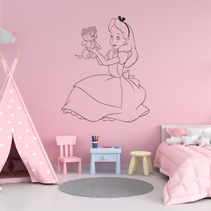 Alice in Wonderland Wall Decal | Alice Wall Decor | Cartoon Wall Sticker Al10