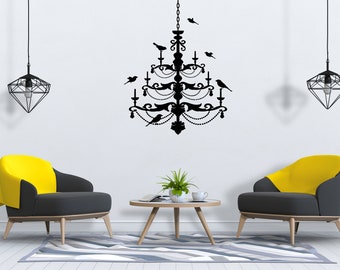Chandelier Wall Decal  Chandelier Wall Decor  Chandelier Wall Sticker SG455