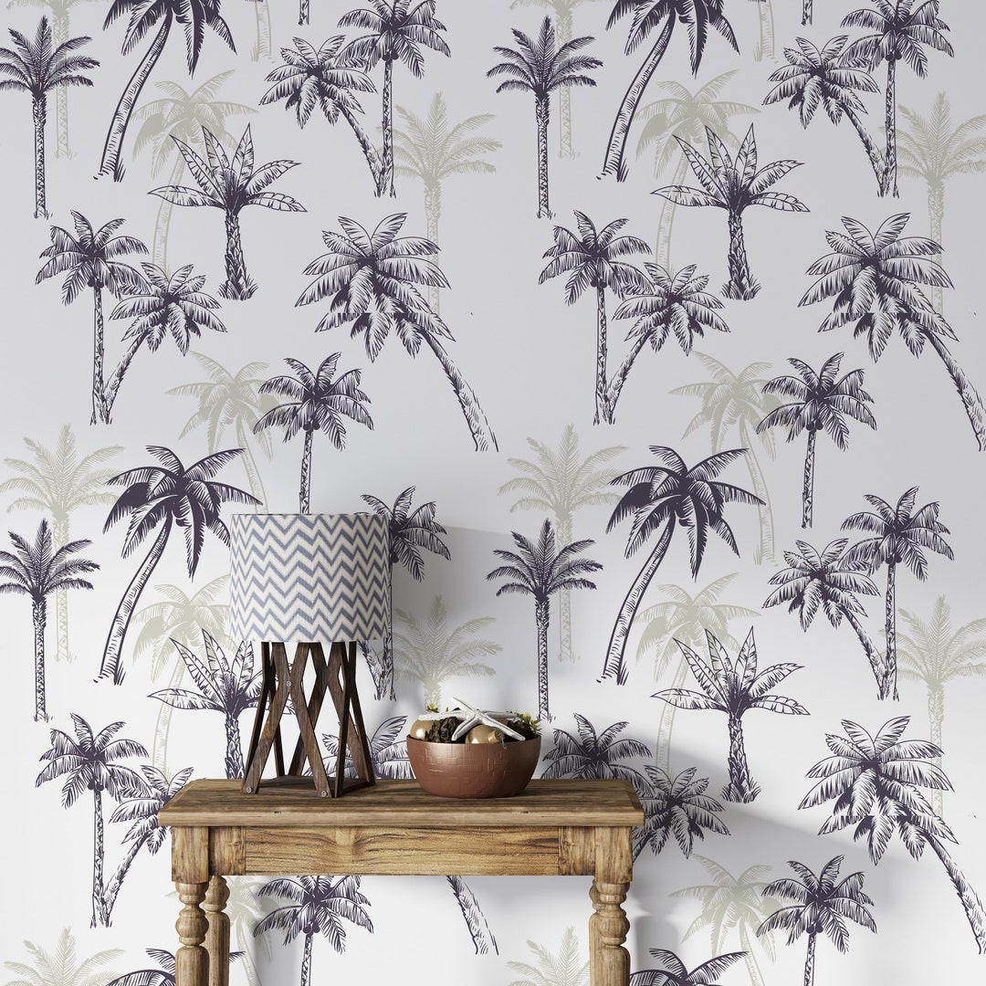 Palm Leaf Wall Decor Palm Wallpaper Palm Wall Decal Peel and Etsy