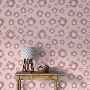 Daisy Flowers Wallpaper, Peel and stick, Removable Wallpaper Murals 1399EZ
