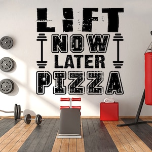 I Workout So I can Eat Pizza, workouts routines, gifts for gym lovers,  unique birthday gifts idea for men, funny quotes with pizza Sticker for  Sale by Whmode