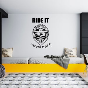 Motocross Wall Decal Dirt Bike Rider Wall Sticker Motorcycle Wall Decor SG 1681